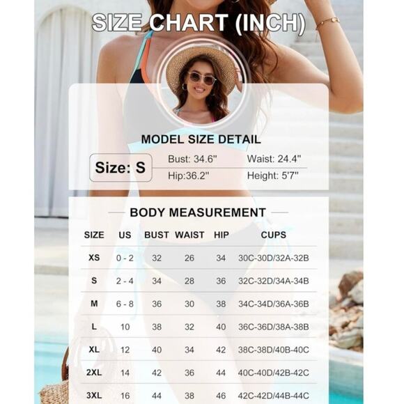 Blooming Jelly Womens Bikini L Black Neon Colorblock Crisscross 2 Piece Swimsuit - Picture 5 of 5